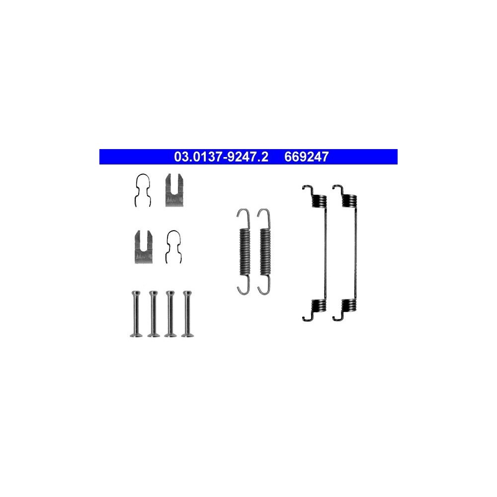 Zubehörsatz, Bremsbacken ATE 03.0137-9247.2 für FORD, Hinterachse, hinten