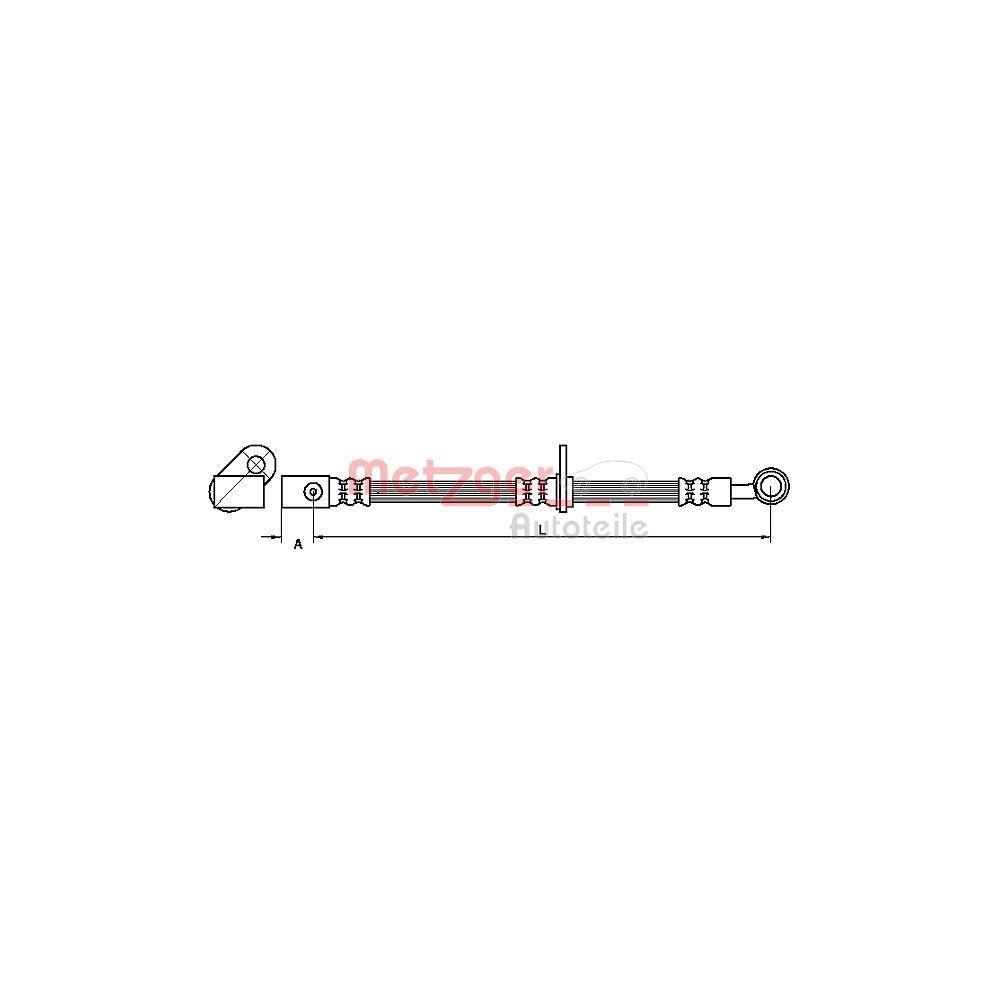 Bremsschlauch METZGER 4111070 für HONDA, Vorderachse rechts