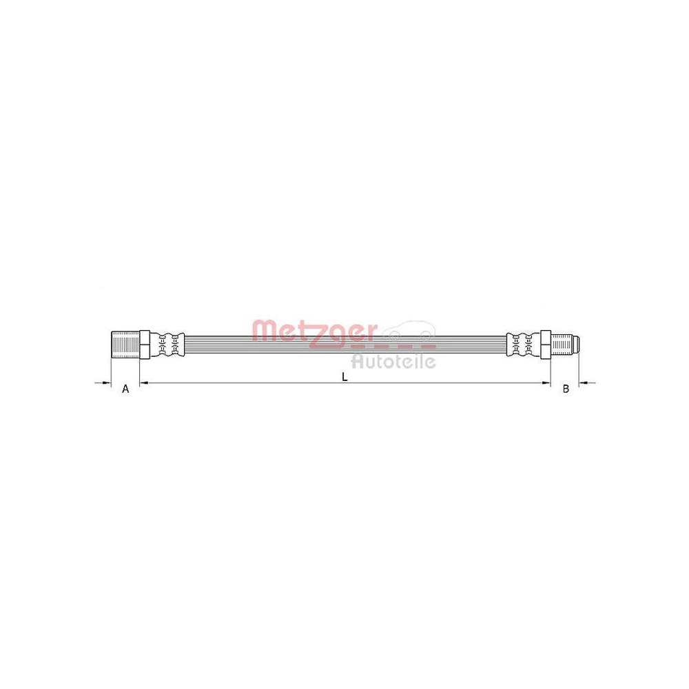 Bremsschlauch METZGER 4110620 für IVECO, Vorderachse links, Vorderachse rechts