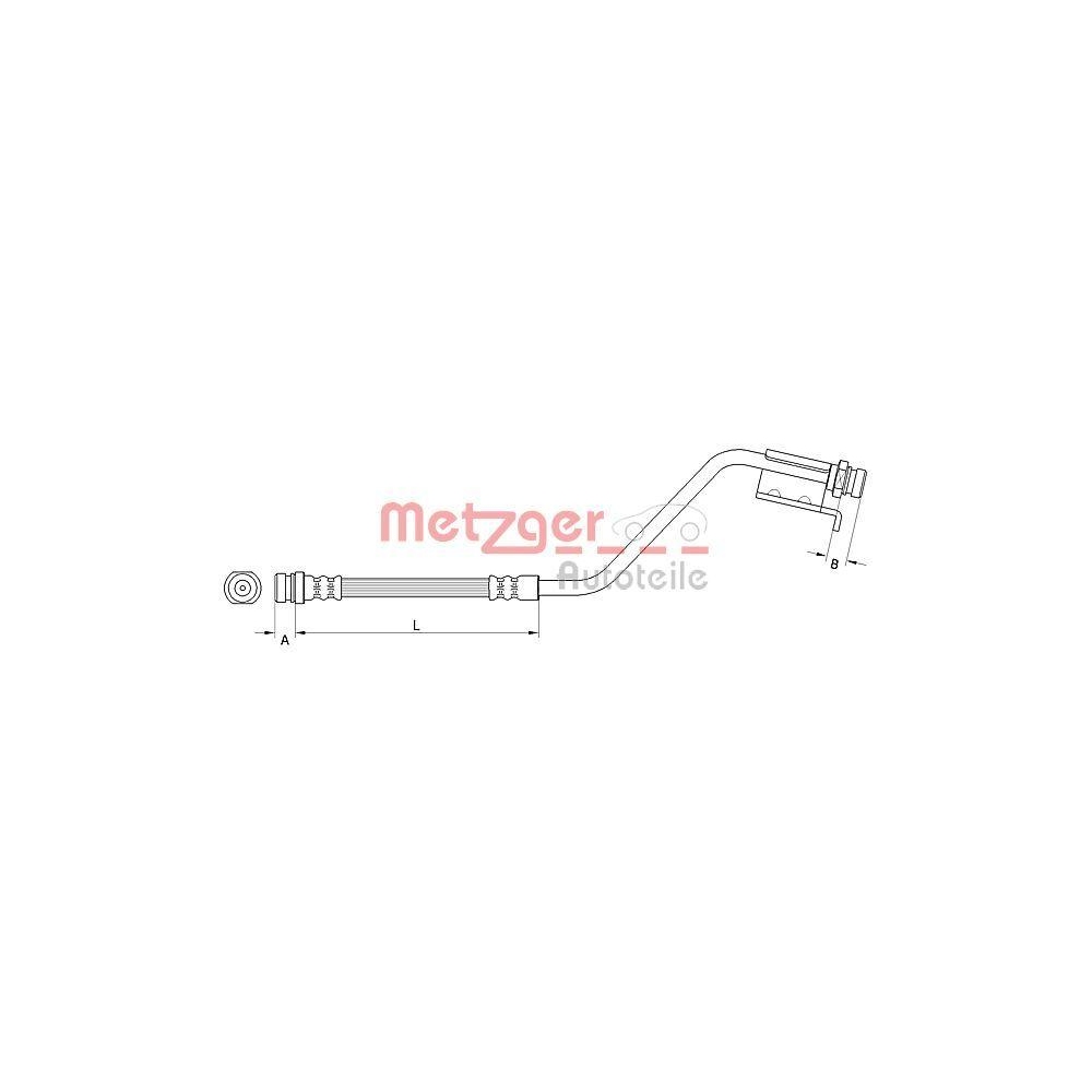 Bremsschlauch METZGER 4110825 f&uuml;r HYUNDAI KIA, hinten links