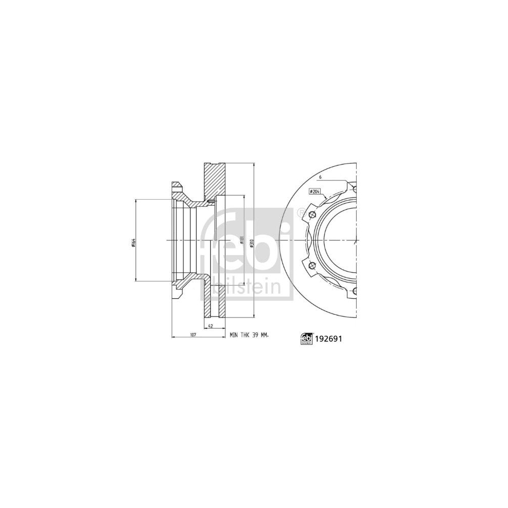 Bremsscheibe FEBI BILSTEIN 192691 für ISUZU, Hinterachse