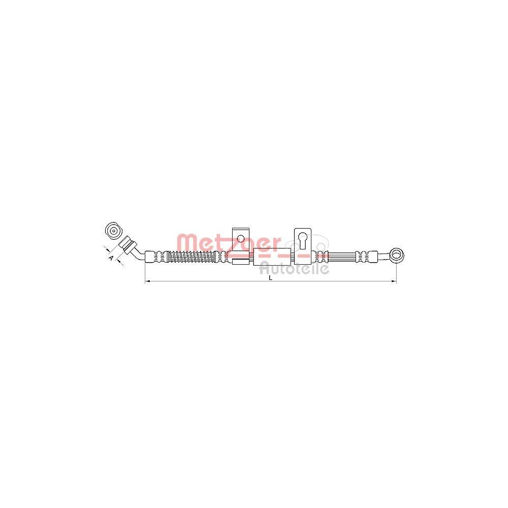 Bremsschlauch METZGER 4110831 für KIA, vorne rechts