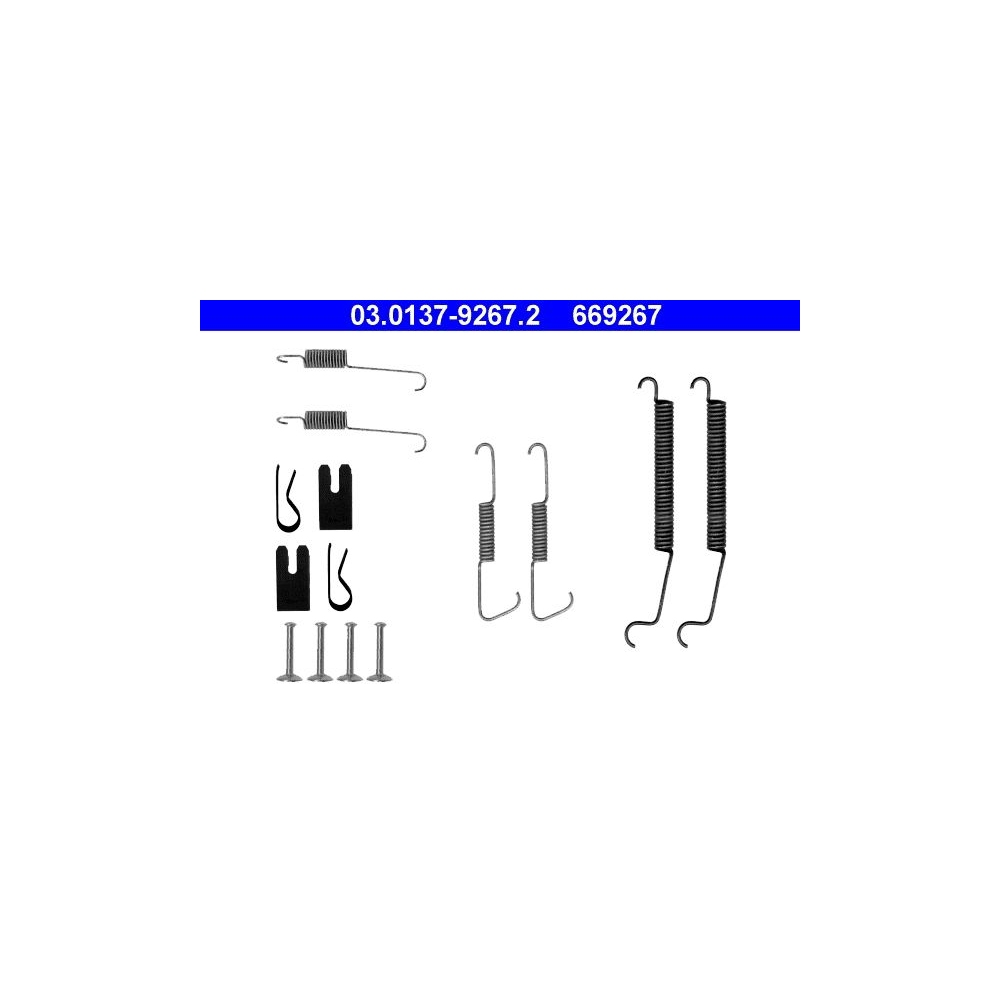 Zubehörsatz, Bremsbacken ATE 03.0137-9267.2 für CITROËN, Hinterachse