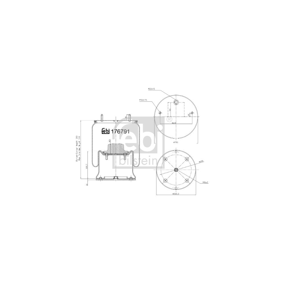 Febi Bilstein 1x 176791 Luftfederbalg mit Stahlkolben