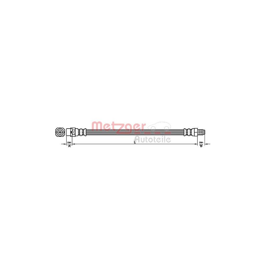 Bremsschlauch METZGER 4111094 für MINI, Hinterachse links, Hinterachse rechts