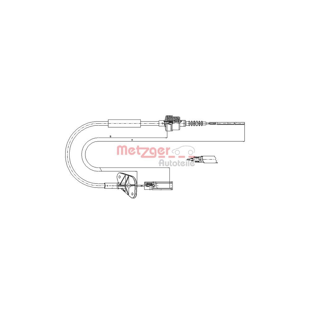 Seilzug, Kupplungsbetätigung METZGER 12.7201 für FIAT FORD
