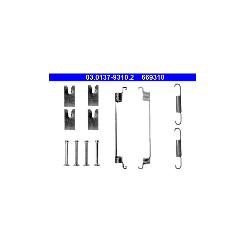 Zubehörsatz, Bremsbacken ATE 03.0137-9310.2 für FIAT, Hinterachse