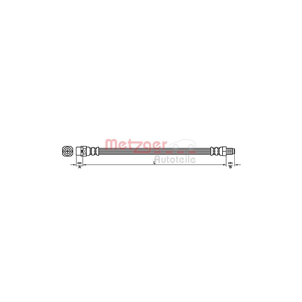 Bremsschlauch METZGER 4111113 für MINI, Hinterachse links, Hinterachse rechts