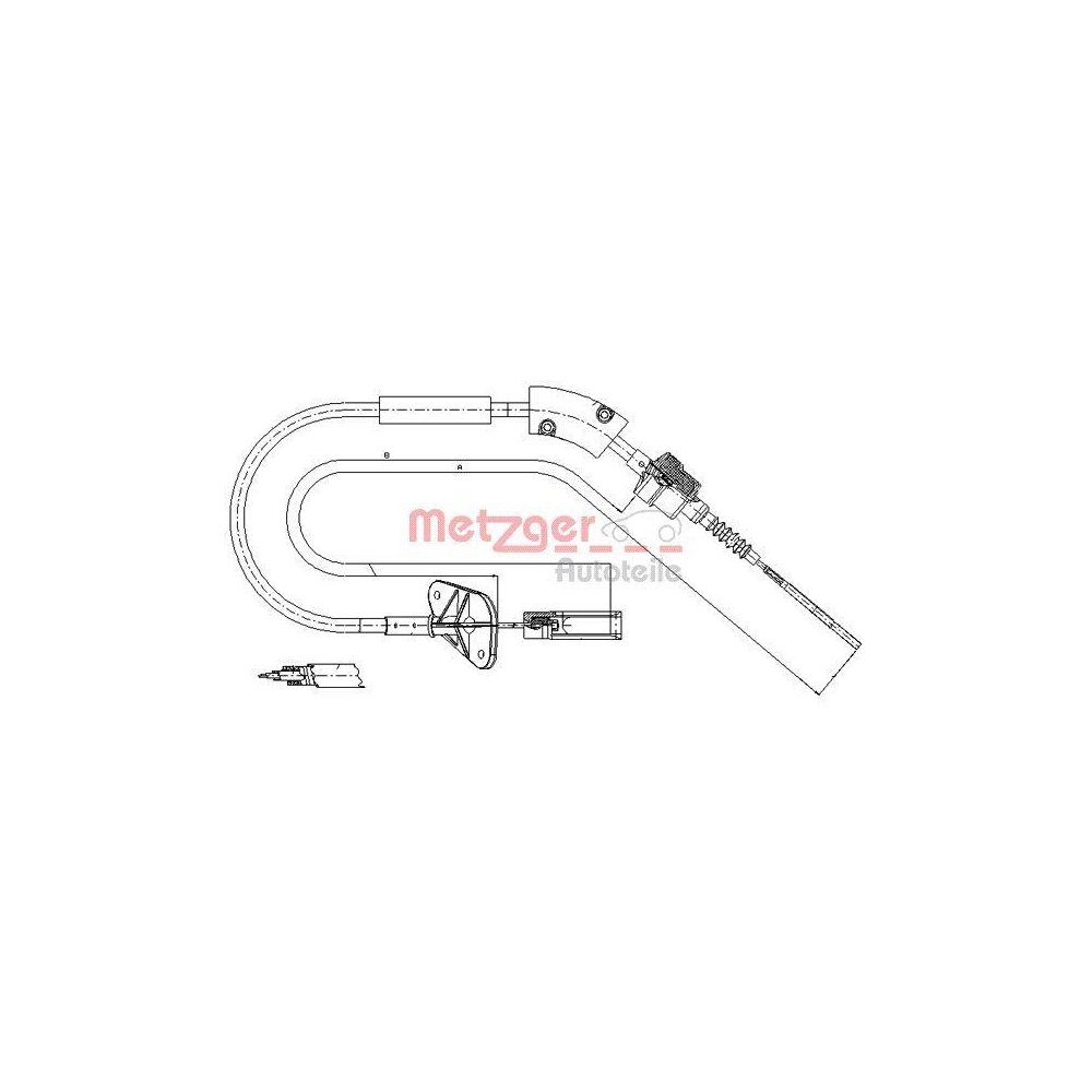 Seilzug, Kupplungsbetätigung METZGER 12.7202 für FIAT FORD