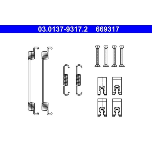 Zubehörsatz, Bremsbacken ATE 03.0137-9317.2 für FORD RENAULT SEAT VAG SMART