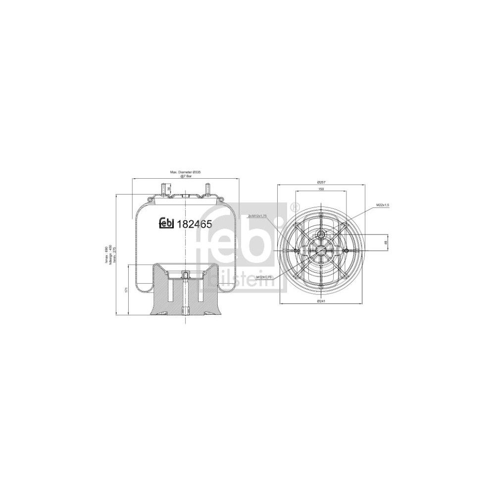 Federbalg, Luftfederung FEBI BILSTEIN 182465 für VALX