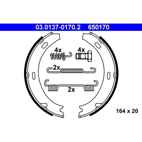 Bremsbackensatz, Feststellbremse ATE 03.0137-0170.2 für MERCEDES-BENZ
