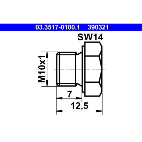 Verschlussschraube ATE 03.3517-0100.1 für BUESSING VAG