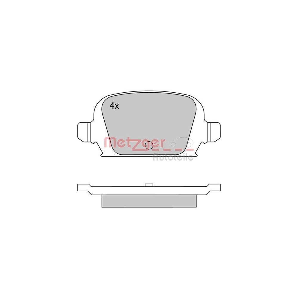 Bremsbelagsatz, Scheibenbremse METZGER 1170324 für OPEL, Hinterachse