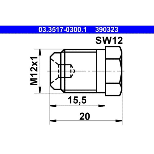 Verschlussschraube, Hauptbremszylinder ATE 03.3517-0300.1 für BUESSING HANOMAG