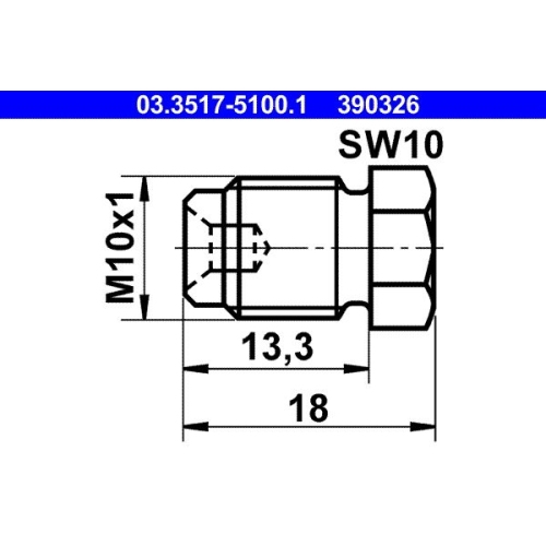 Verschlussschraube, Hauptbremszylinder ATE 03.3517-5100.1 für FORD MERCEDES-BENZ