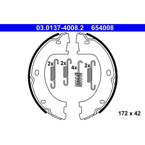 Bremsbackensatz, Feststellbremse ATE 03.0137-4008.2 für MERCEDES-BENZ VAG