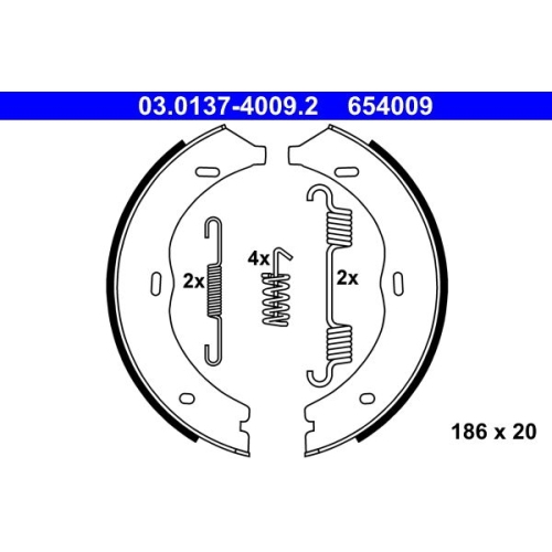 Bremsbackensatz, Feststellbremse ATE 03.0137-4009.2 für MERCEDES-BENZ