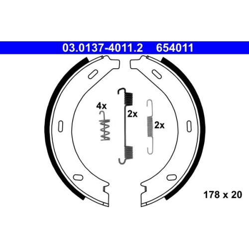 Bremsbackensatz, Feststellbremse ATE 03.0137-4011.2 für MERCEDES-BENZ