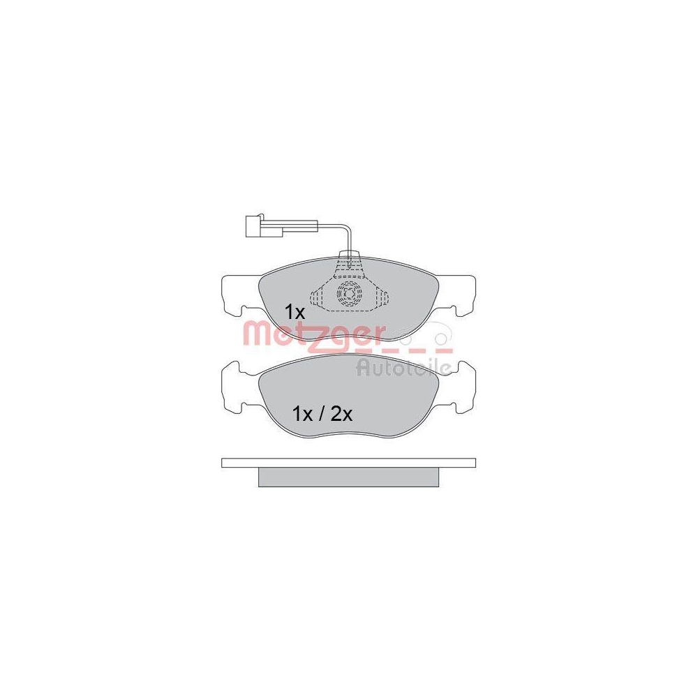 Bremsbelagsatz, Scheibenbremse METZGER 1170338 für ALFA ROMEO FIAT, Vorderachse