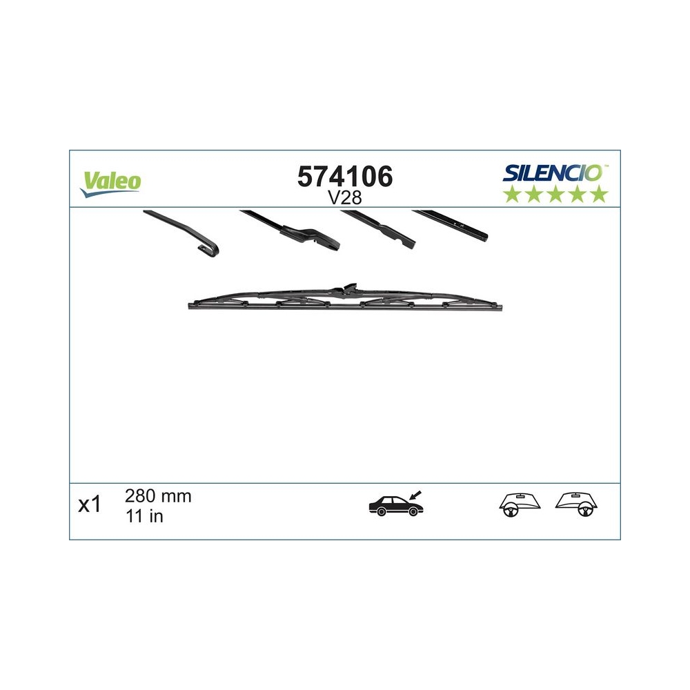 Valeo Silencio Standard (x1) V28 574106 Wischerblatt