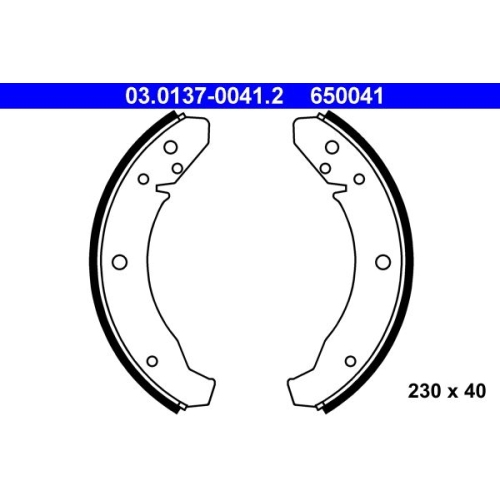 Bremsbackensatz ATE 03.0137-0041.2 für PORSCHE VAG, Hinterachse, Vorderachse