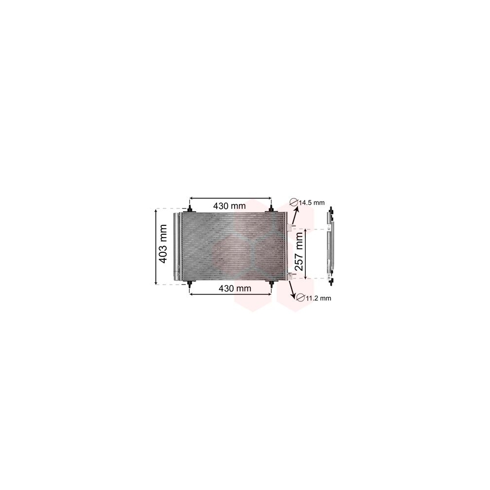 Kondensator, Klimaanlage VAN WEZEL 09005230 für CITROËN CITROËN/PEUGEOT