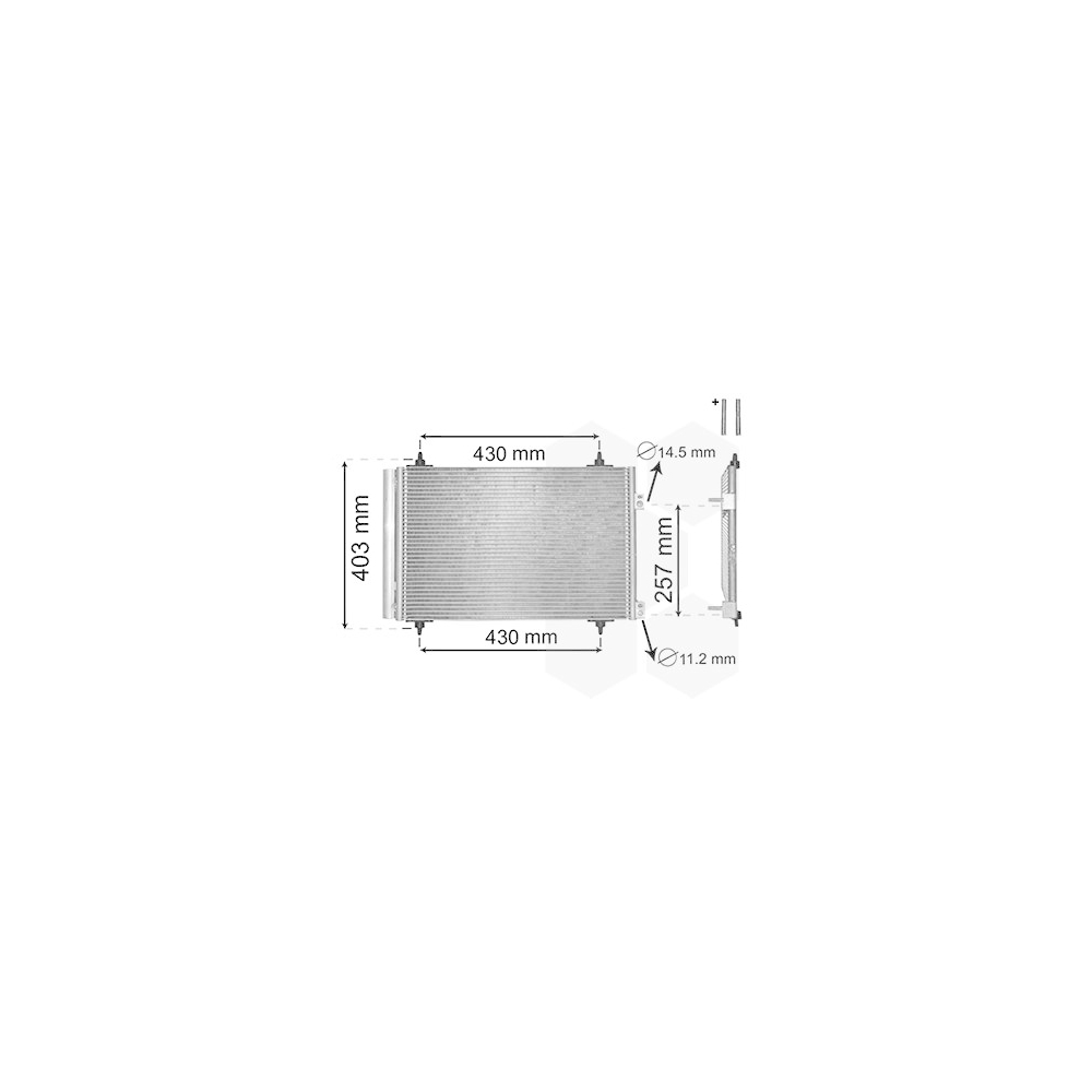 Kondensator, Klimaanlage VAN WEZEL 09005231 für CITROËN CITROËN/PEUGEOT