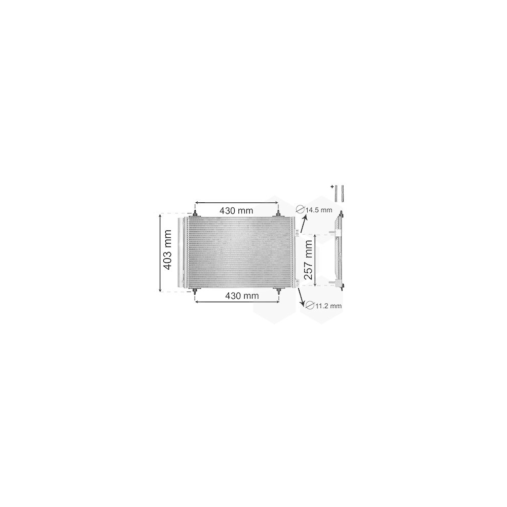 Kondensator, Klimaanlage VAN WEZEL 09005231 für CITROËN CITROËN/PEUGEOT