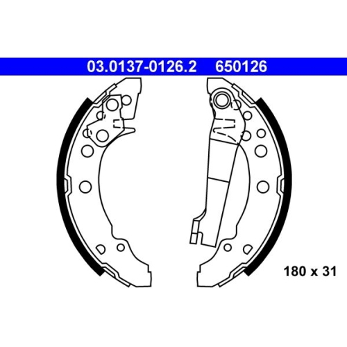 Bremsbackensatz ATE 03.0137-0126.2 für SEAT VAG, Hinterachse