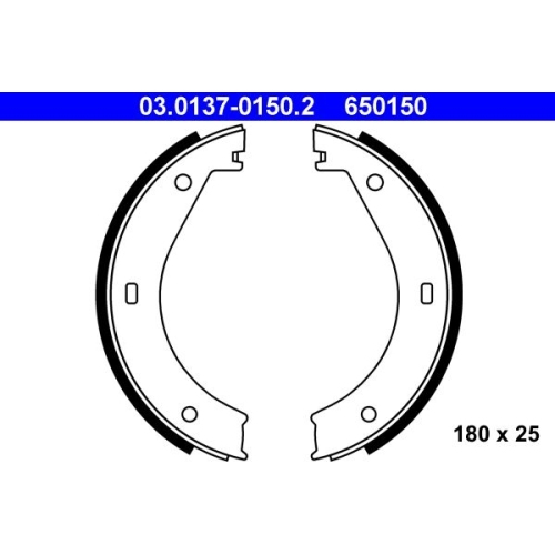 Bremsbackensatz, Feststellbremse ATE 03.0137-0150.2 für BMW, Hinterachse