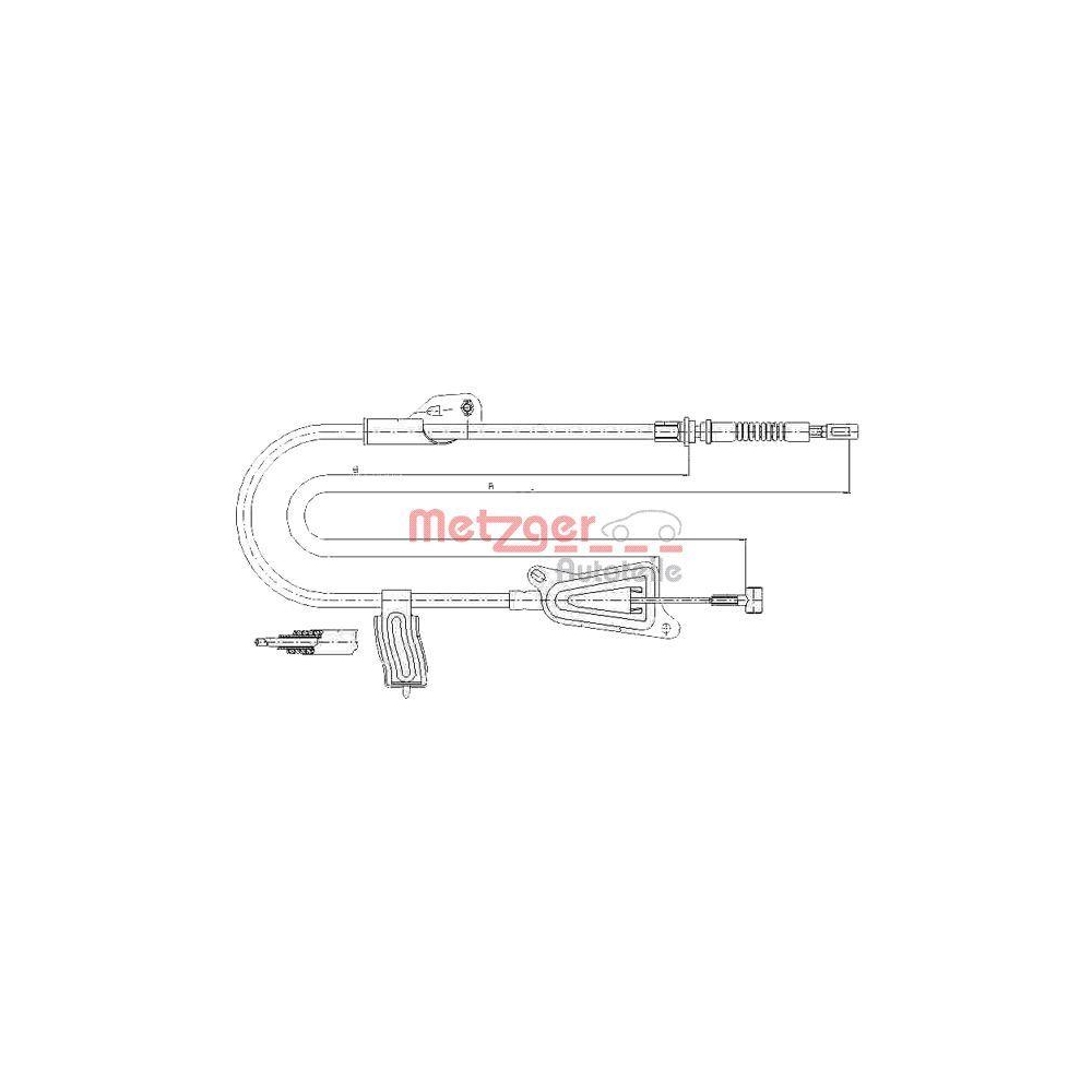 Seilzug, Feststellbremse METZGER 17.0124 für NISSAN, hinten links