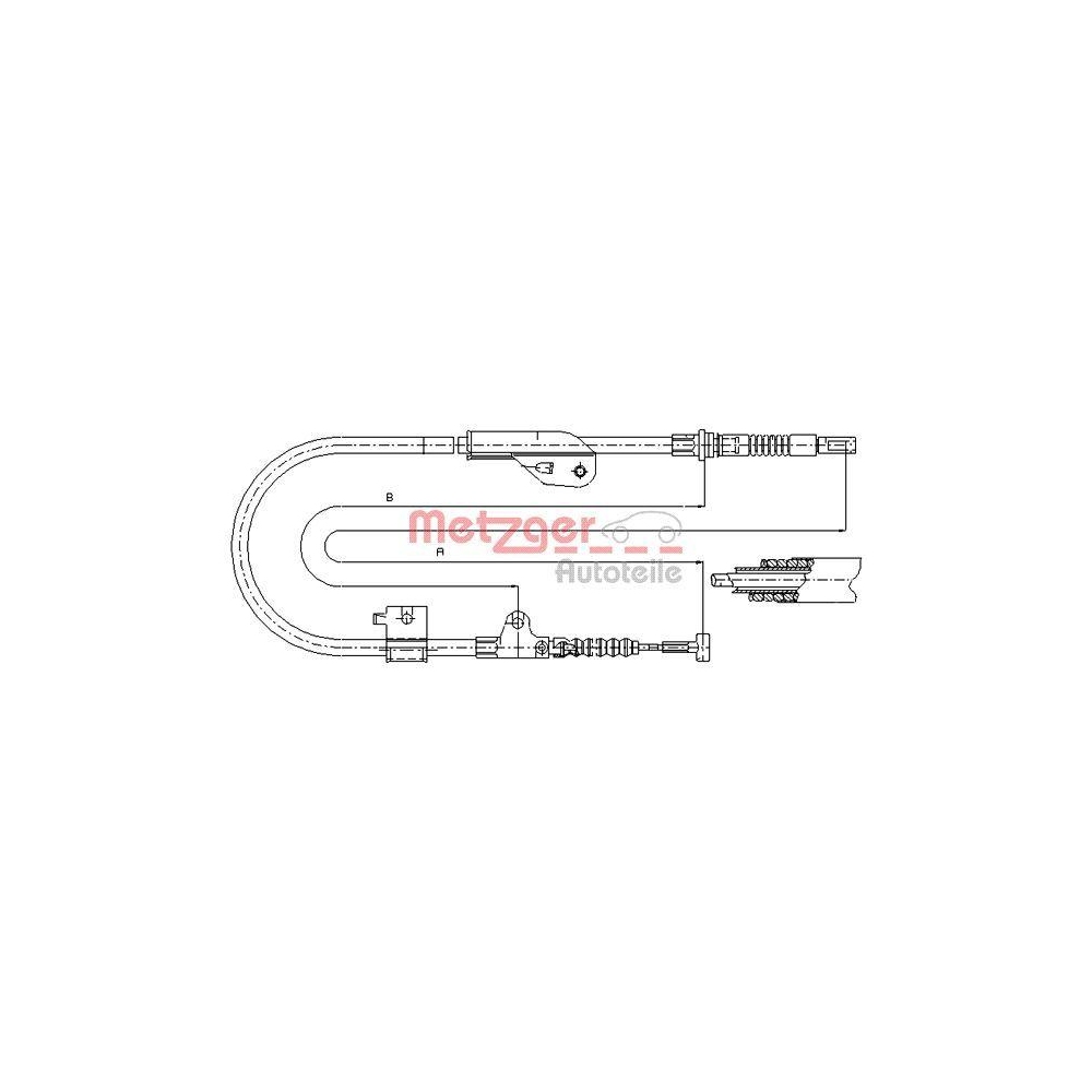 Seilzug, Feststellbremse METZGER 17.0238 f&uuml;r NISSAN, hinten links