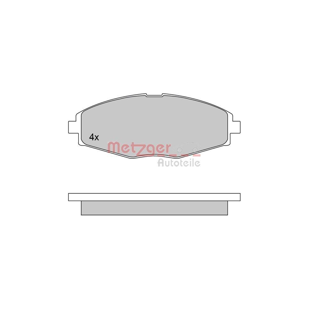 Bremsbelagsatz, Scheibenbremse METZGER 1170354 für DAEWOO, Vorderachse