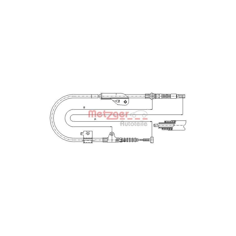 Seilzug, Feststellbremse METZGER 17.0238 für NISSAN, hinten links