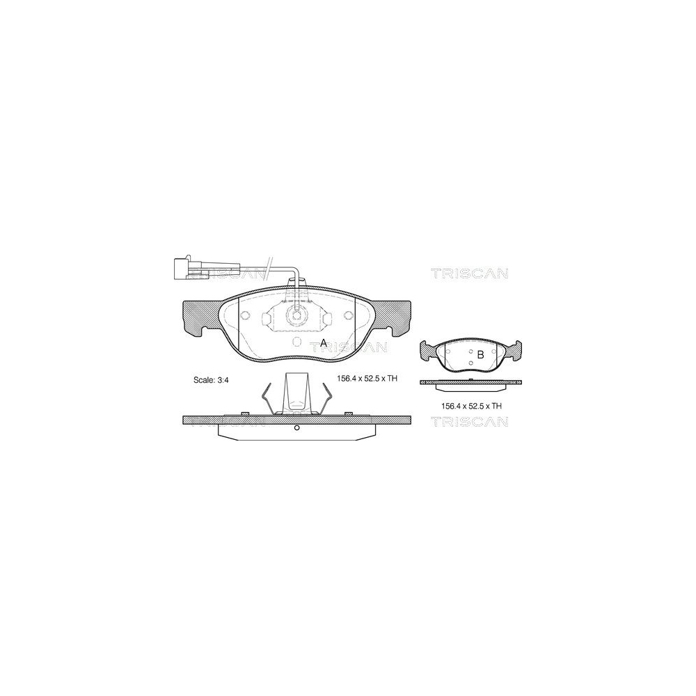 Bremsbelagsatz, Scheibenbremse TRISCAN 8110 15005 für ALFA ROMEO FIAT LANCIA