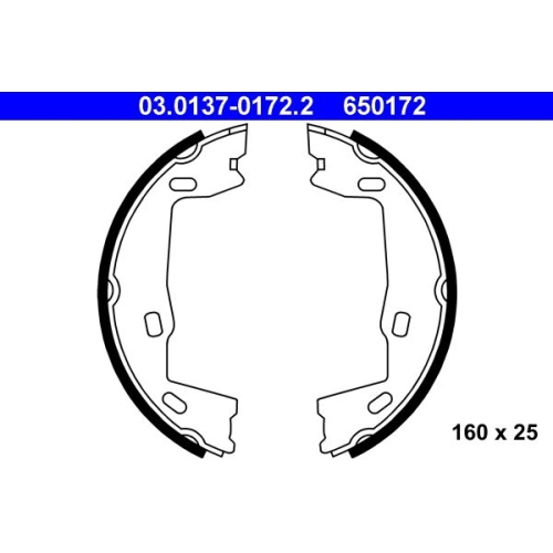 Bremsbackensatz, Feststellbremse ATE 03.0137-0172.2 für OPEL SAAB, Hinterachse