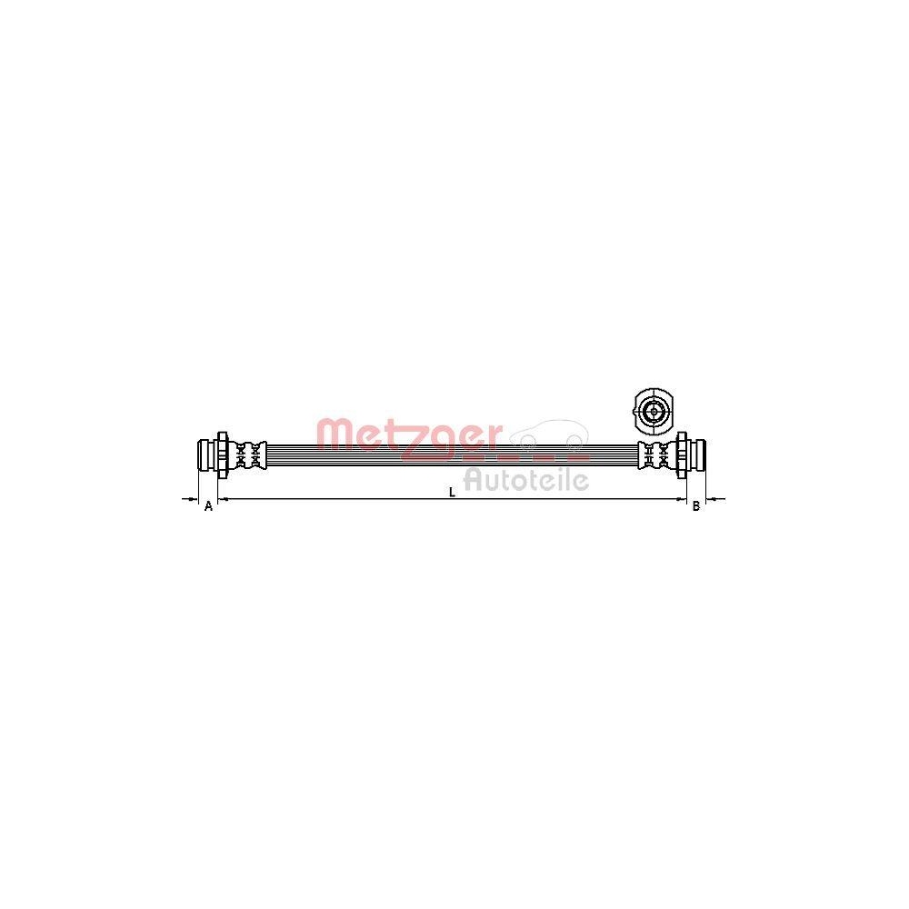 Bremsschlauch METZGER 4111249 GREENPARTS für NISSAN, Hinterachse links