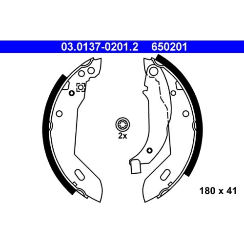 Bremsbackensatz ATE 03.0137-0201.2 für PEUGEOT RENAULT, Hinterachse