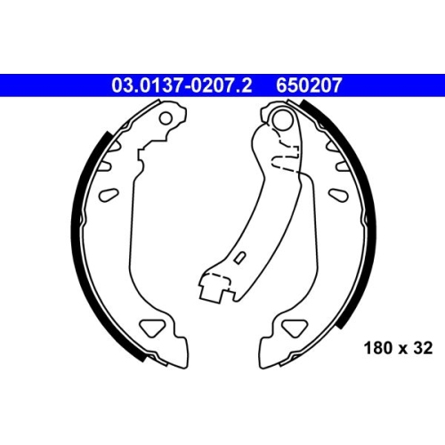 Bremsbackensatz ATE 03.0137-0207.2 für FIAT, Hinterachse