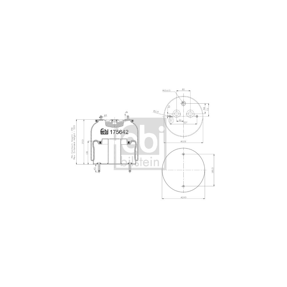 Febi Bilstein 1x 175642 Luftfederbalg mit Stahlkolben