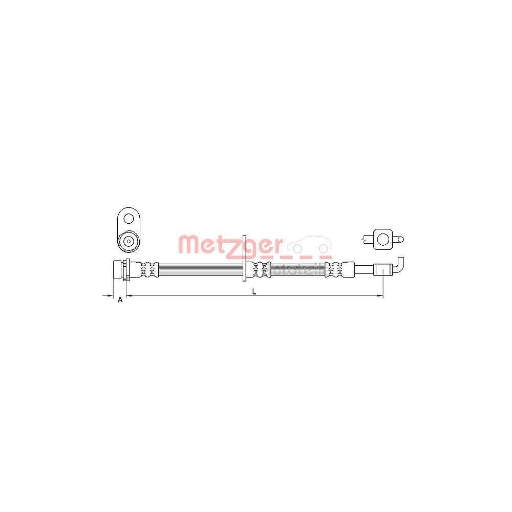 Bremsschlauch METZGER 4111331 für FORD, Vorderachse links