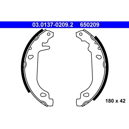 Bremsbackensatz ATE 03.0137-0209.2 für RENAULT, Hinterachse