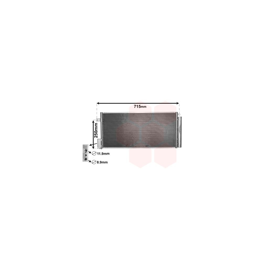 Kondensator, Klimaanlage VAN WEZEL 17005310 für OPEL FIAT / LANCIA