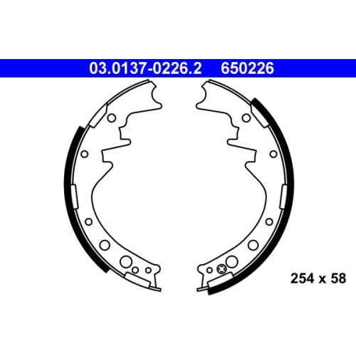 Bremsbackensatz ATE 03.0137-0226.2 für TOYOTA VAG, Hinterachse