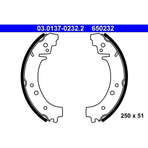 Bremsbackensatz ATE 03.0137-0232.2 für LADA, Hinterachse