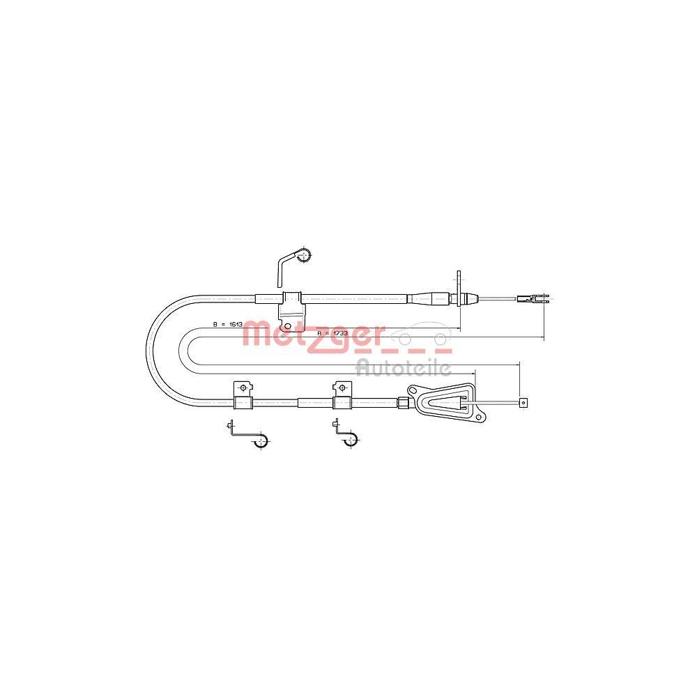 Seilzug, Feststellbremse METZGER 17.0336 für NISSAN, hinten rechts