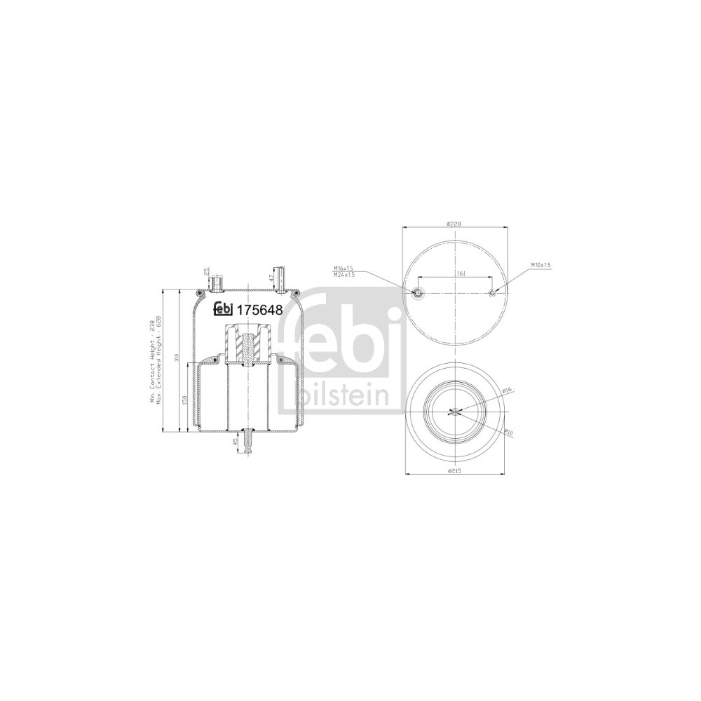 Febi Bilstein 1x 175648 Luftfederbalg mit Stahlkolben