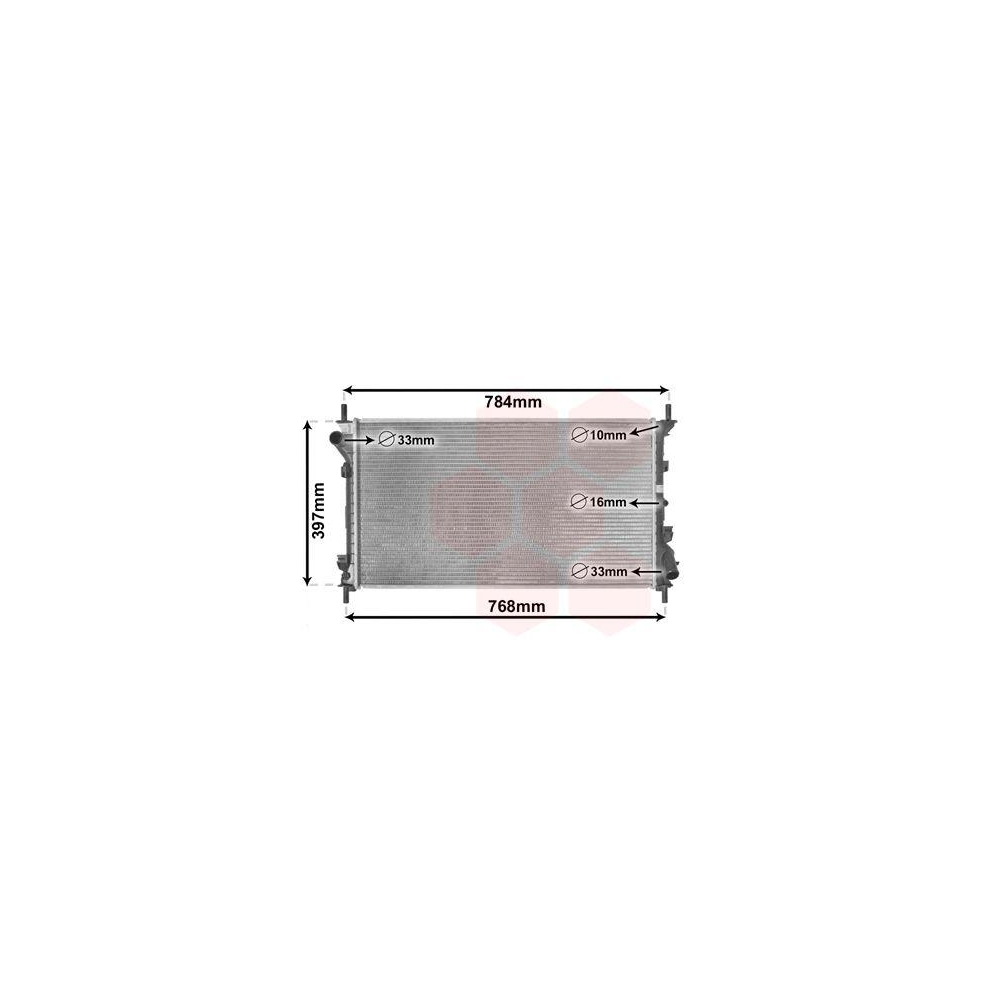 Kühler, Motorkühlung VAN WEZEL 18002411 für FORD