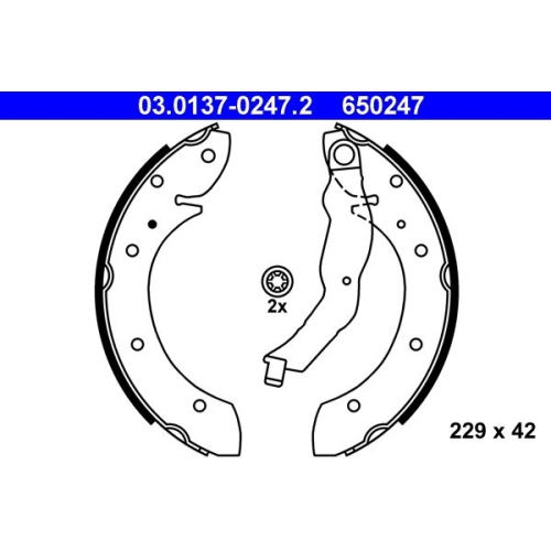 Bremsbackensatz ATE 03.0137-0247.2 für BMW, Hinterachse